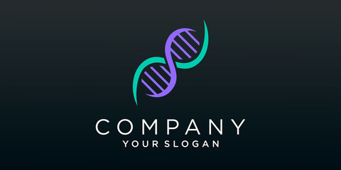 DNA logo design template.icon for science technology