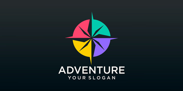 Compass Direction Logo design Template