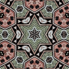 Traditional carpet design with floral texture. Traditional Turkish pattern for throw pillow, rug, carpet, and fabric printing. Modern geometric floral design for textile, tiles, digital paper print
