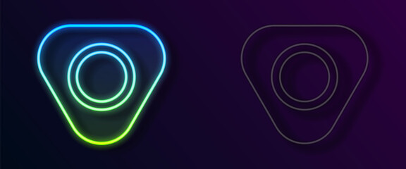 Glowing neon line Sewing chalk icon isolated on black background. Vector