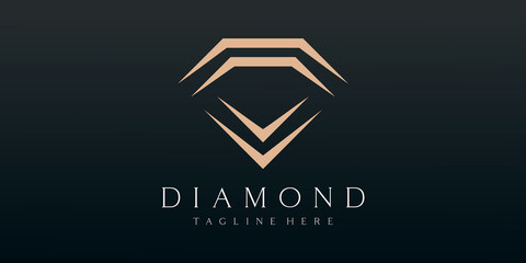Luxury Diamond jewelry Logo Vector Design.