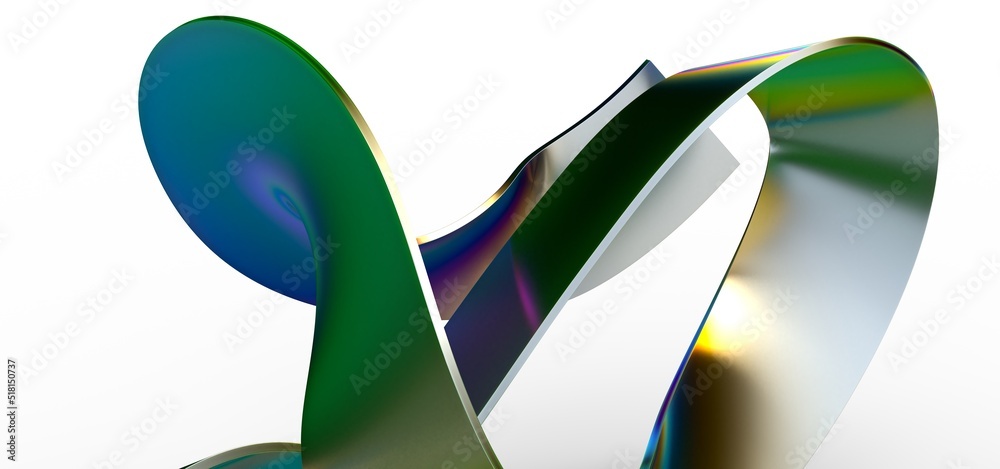 Poster fluid design twisted shapes holographic 3d abstract background iridescent wallpaper