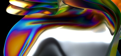 Fototapeta premium Colorful flowing liquid thermal waves abstract background