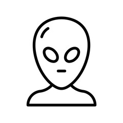 Alien Mask Icon. Line Art Style Design Isolated On White Background