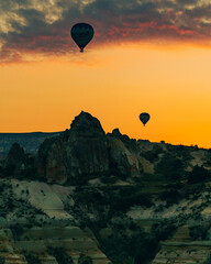 Colorful hot air balloons in Cappadocia, Turkey.