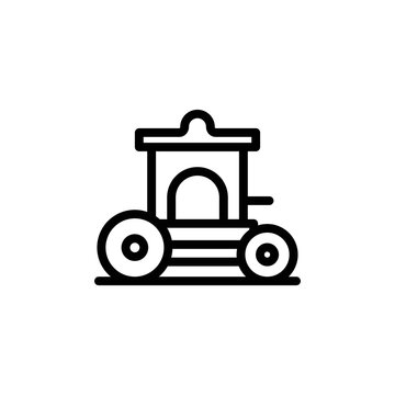 Carriage Icon. Line Art Style Design Isolated On White Background