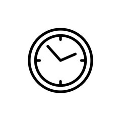 Clock Icon. Line Art Style Design Isolated On White Background