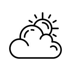 Cloudyday Icon. Line Art Style Design Isolated On White Background