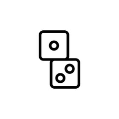 Dice Icon. Line Art Style Design Isolated On White Background