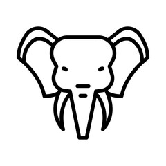Elephant Icon. Line Art Style Design Isolated On White Background