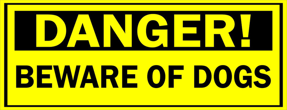 Danger beware of Dogs warning sign vector illuminated