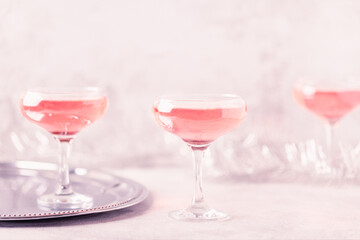 Champagne or wine on a decorated table