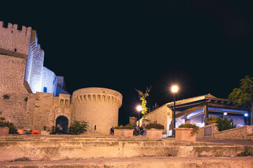 Italy, July 2022: architectural and naturalistic details on the island of San Nicola in the...