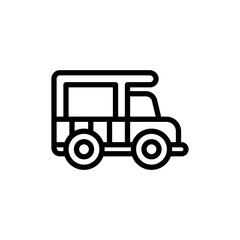 Food Truck Icon. Line Art Style Design Isolated On White Background
