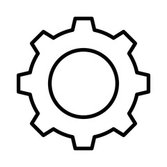 Gear Icon. Line Art Style Design Isolated On White Background