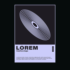 Meta modern aesthetics of Swiss design poster layout. Graphic template made with bold typography and abstract geometric shapes, great for poster art, album cover prints.