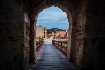 Italy, July 2022: architectural and naturalistic details on the island of San Nicola in the...