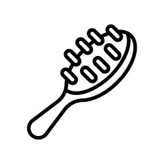 Hairbrush Icon. Line Art Style Design Isolated On White Background
