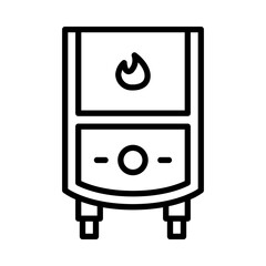 Heater Icon. Line Art Style Design Isolated On White Background