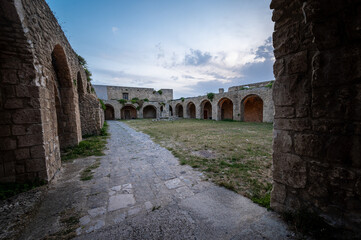 Italy, July 2022: architectural and naturalistic details on the island of San Nicola in the...