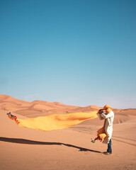 Fototapeta na wymiar arabic in the sahara desert 