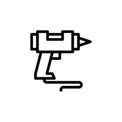 Hot Glue Icon. Line Art Style Design Isolated On White Background