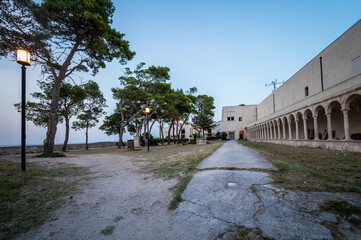 Italy, July 2022: architectural and naturalistic details on the island of San Nicola in the...