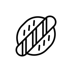 Hotdog Icon. Line Art Style Design Isolated On White Background