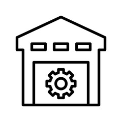 Inventory Icon. Line Art Style Design Isolated On White Background