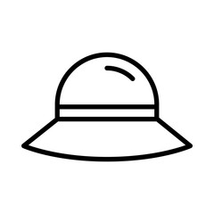 Pamela Hat Icon. Line Art Style Design Isolated On White Background