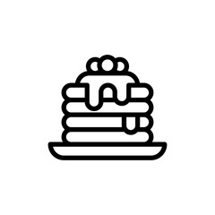 Pancake Icon. Line Art Style Design Isolated On White Background