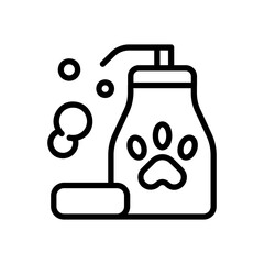 Pet Shampoo Icon. Line Art Style Design Isolated On White Background