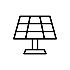 Solar Panel Icon. Line Art Style Design Isolated On White Background