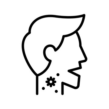 recommend clip art: Sore Throat Icon. Line Art Style Design Isolated On White Background