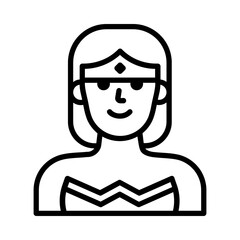 Supergirl Icon. Line Art Style Design Isolated On White Background