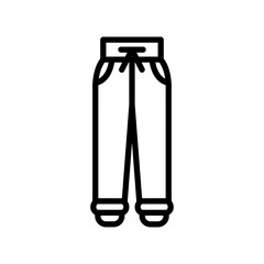 Sweatpants Icon. Line Art Style Design Isolated On White Background