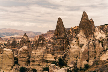 Fototapeta na wymiar Famous cave city in Cappadocia, Turkey