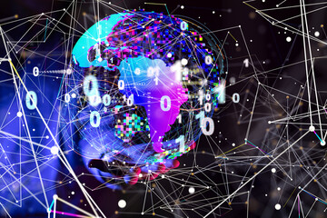 World map point, line, composition, representing the global,