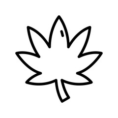 Weed Icon. Line Art Style Design Isolated On White Background