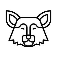 Wolf Icon. Line Art Style Design Isolated On White Background