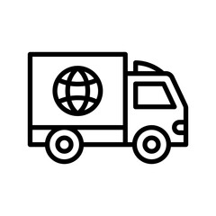 Worldwide Shipping Icon. Line Art Style Design Isolated On White Background