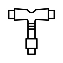 Wrench Icon. Line Art Style Design Isolated On White Background