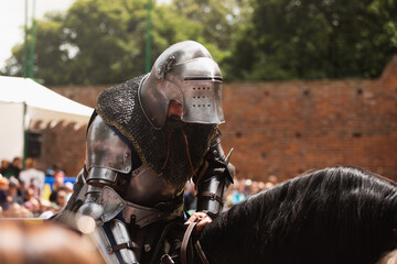 knight on horseback - obrazy, fototapety, plakaty