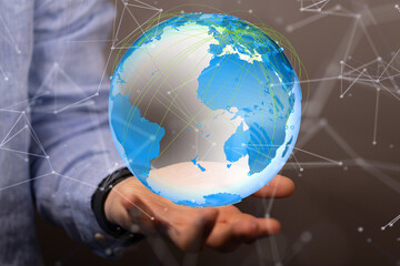 digital earth connection concept 3d.