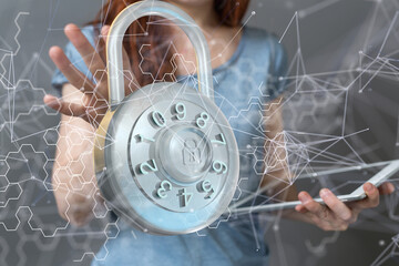 Information technology protected with firewall, secure access and encryption against cyber