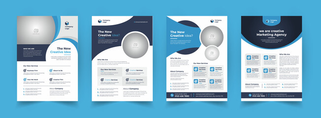 Corporate business flyer template design set, Brochure design, cover modern layout, annual report, poster, flyer in A4 with colorful business proposal, promotion, advertise, publication, cover page.