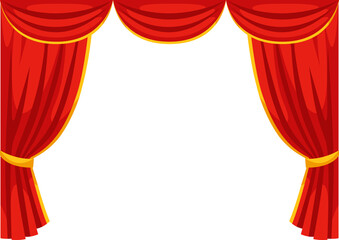 Background with curtains stage. Illustration for theatrical performance.