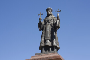 Fototapeta na wymiar Monument to Ioasaf Belgorodskiy in Priluki, Ukraine