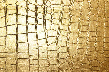 yellow gold crocodile skin texture close up - obrazy, fototapety, plakaty