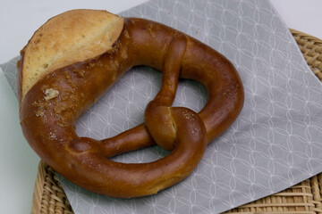 Close up Traditional Germany Bread, Brezel on white background